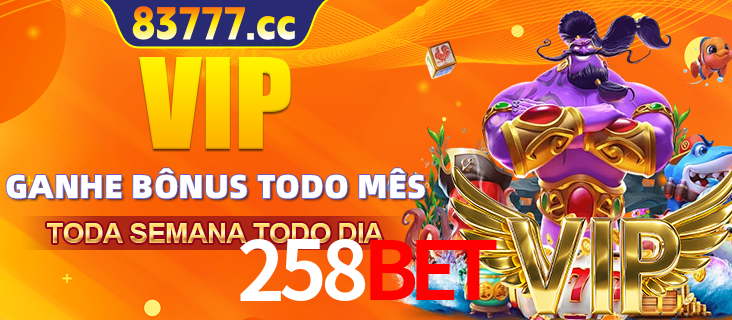 Banner promocional do 258BET oferecendo 100% de recompensas adicionais contínuas para quem fizer o login diário (Daily sign-in), com um mascote de coelho.
