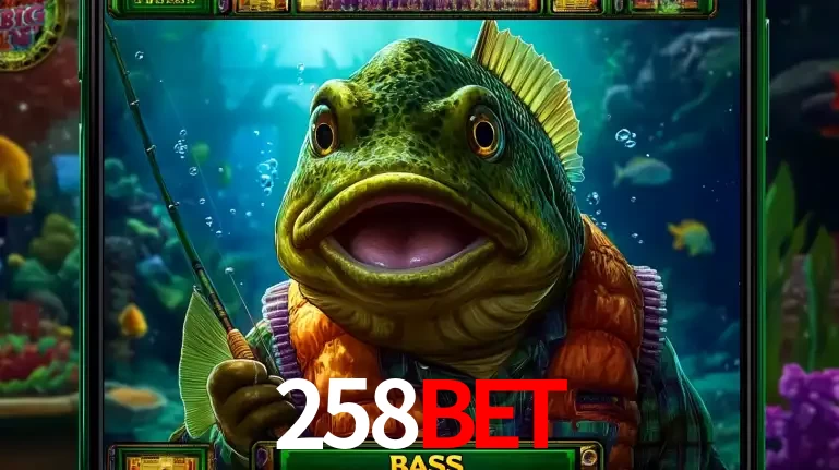 Personagem de peixe pescador do popular jogo de slot com tema de pescaria, uma das emocionantes opções de caça-níqueis para jogar e ganhar no cassino 258BET.